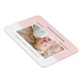 Moderne rosa Baby-Mädchen-Foto Magnet (Rechte Seite)