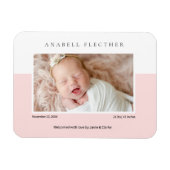 Moderne rosa Baby-Mädchen-Foto Magnet (Horizontal)