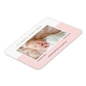 Moderne rosa Baby-Mädchen-Foto Magnet (Linke Seite)