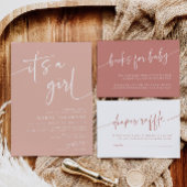 Moderne rosa Babydusche Einladung Ein Mädchen