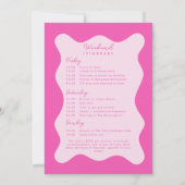 Moderne rosa Bachelorette Einladung Wavy (Rückseite)