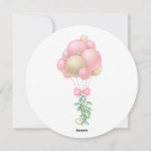 Moderne rosa Balloons Kinderdusche Einladung (Rückseite)