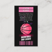Moderne rosa Basketball Ticket Ball Baby Dusche Begleitkarte (Vorderseite)
