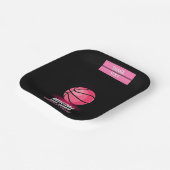 Moderne rosa Basketball Ticket Ball Baby Dusche Pappteller (Gewinkelt)