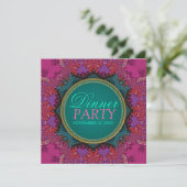 Moderne rosa Batik Abendessen Party Einladung (Stehend Vorderseite)