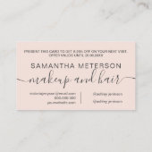 Moderne, rosa berufliche Typografie Rabattkarte (Rückseite)