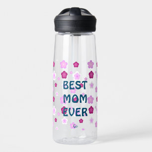 Moderne rosa beste Mama je niedliche Blume Muster Trinkflasche