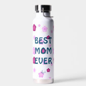 Moderne rosa beste Mama je niedliche Blume Muster Trinkflasche (Links)