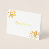 Moderne Rosa Bläserblüte Weihnachts-Fotokarte Folienkarte (Vorderseite)