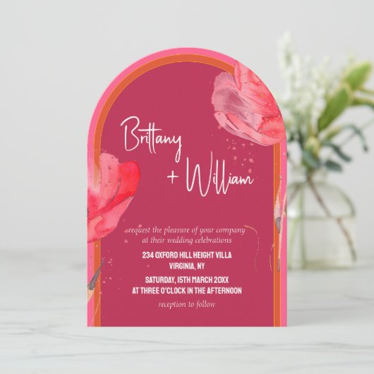 Moderne rosa Bläsersommer Einladung (Stehend Vorderseite)