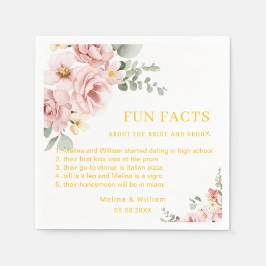 Moderne rosa Bläserspass-Fakten Hochzeiten Serviette (Vorderseite)