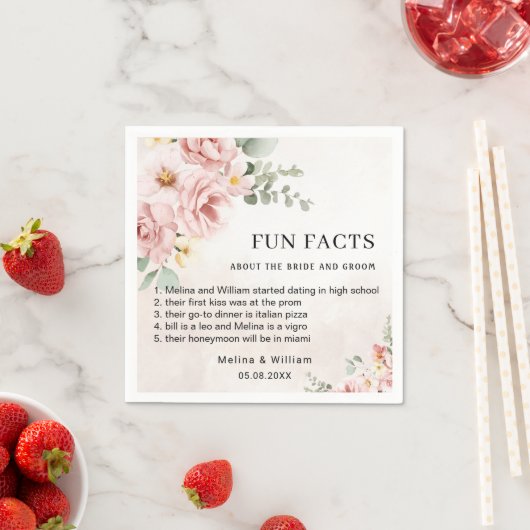 Moderne rosa Bläserspass-Fakten Hochzeiten Serviette (Beispiel)