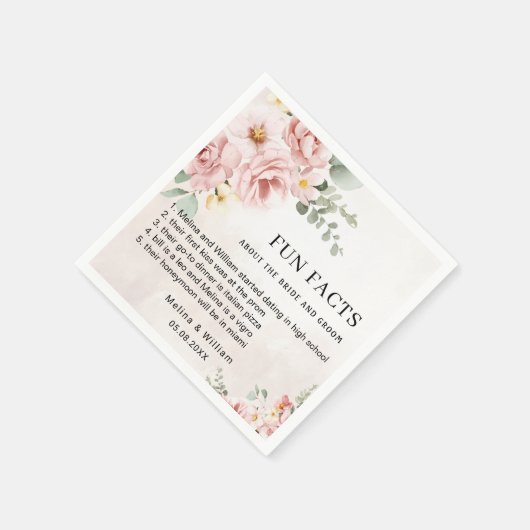 Moderne rosa Bläserspass-Fakten Hochzeiten Serviette (Ecke)