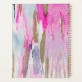 Moderne rosa Blau Elegante Pinselstriche Wasserfar Planer (Rückseite)