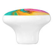 Moderne rosa blaue Abstrakte Wasserfarbe Persönlic Keramikknauf (Seitenansicht)