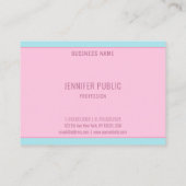 Moderne rosa blaue elegante Minimalistische Vorlag Visitenkarte (Rückseite)