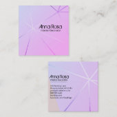 *~* Moderne rosa Blaue geometrische Rose Goldfolie Quadratische Visitenkarte (Vorne/Hinten)