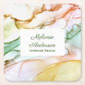 Moderne rosa blaue grüne Pastellfarbe Rechteckiger Pappuntersetzer (Vorderseite)