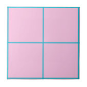 Moderne rosa, blaue und Aquamarin karierte fette P Fliese (Vorderseite)