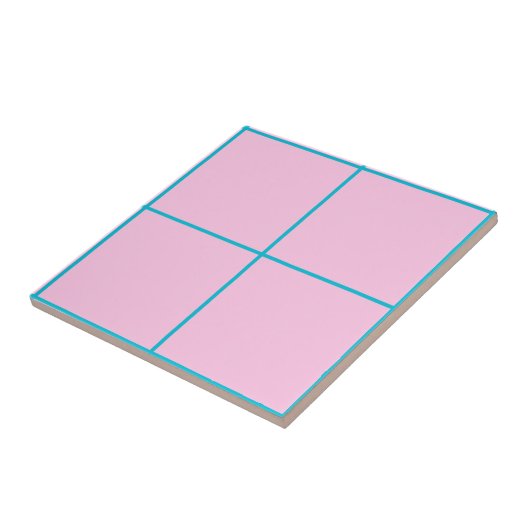 Moderne rosa, blaue und Aquamarin karierte fette P Fliese (Seite)