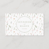 Moderne rosa blaue winzige Blume Hochzeit Platzkar Platzkarte (Rückseite)