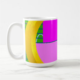 Moderne rosa Blöcke auf goldgrün Kaffeetasse