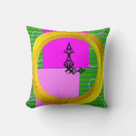 Moderne rosa Blöcke auf goldgrün Kissen