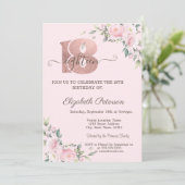 Moderne rosa Blume 18. Geburtstag Einladung (Stehend Vorderseite)