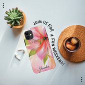 Moderne rosa Blume Abstrakt Monogram Case-Mate iPhone Hülle