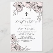 Moderne Rosa Blume Bestätigung Einladung (Vorderseite)