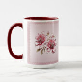 Moderne rosa Blume Blumenkohle Tasse (Links)