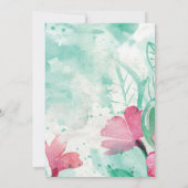 Moderne rosa Blume Brautparty Einladung (Rückseite)