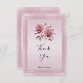 Moderne rosa Blume Danke Karte (Vorne/Hinten)