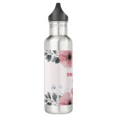 Moderne rosa Blume Edelstahlflasche (Links)