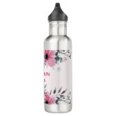 Moderne rosa Blume Edelstahlflasche (Rechts)
