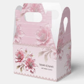 Moderne rosa Blume Gefälligkeitsbox Geschenkschachtel (Geöffnet)