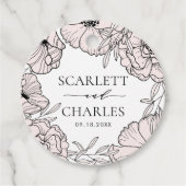 Moderne Rosa Blume Hochzeit Geschenkanhänger (Vorderseite)