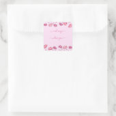 Moderne rosa Blume, ich Liebe Sie Quadratischer Aufkleber (Tasche)