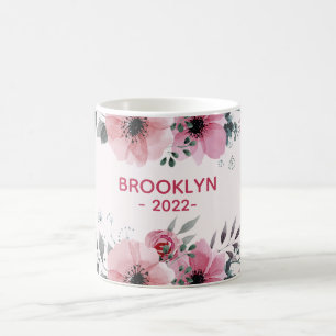 Moderne rosa Blume Kaffeetasse