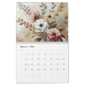 Moderne rosa Blume Kalender (Feb 2026)