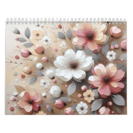 Moderne rosa Blume Kalender