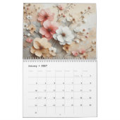 Moderne rosa Blume Kalender (Jan 2027)