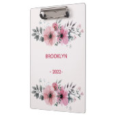 Moderne rosa Blume Klemmbrett (Links)