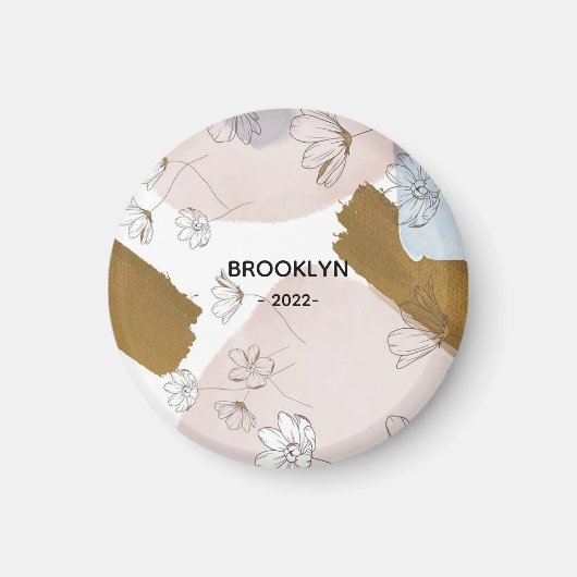 Moderne rosa Blume Magnet (Vorne)