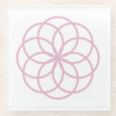 Moderne rosa Blume Mandala Glasuntersetzer (Vorderseite)