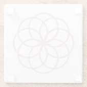 Moderne rosa Blume Mandala Glasuntersetzer (Rückseite)