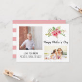 Moderne rosa Blume Mother's Day Blumenkohl Foto Karte (Vorderseite/Rückseite Beispiel)