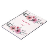 Moderne rosa Blume Notizblock (Linke Seite)
