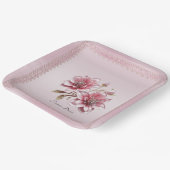 Moderne rosa Blume Papierplatte Pappteller (Gewinkelt)