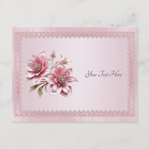 Moderne rosa Blume Postcard Postkarte